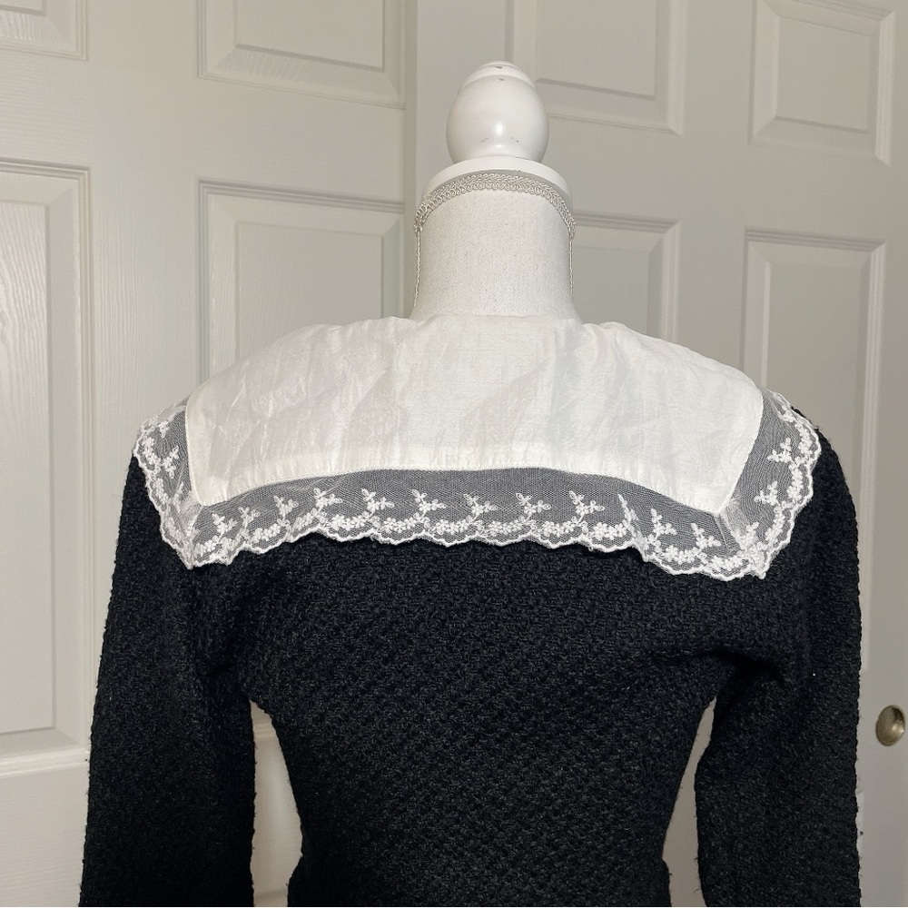 Shein black tweed 2pc with lace trim - Picture 4 of 5